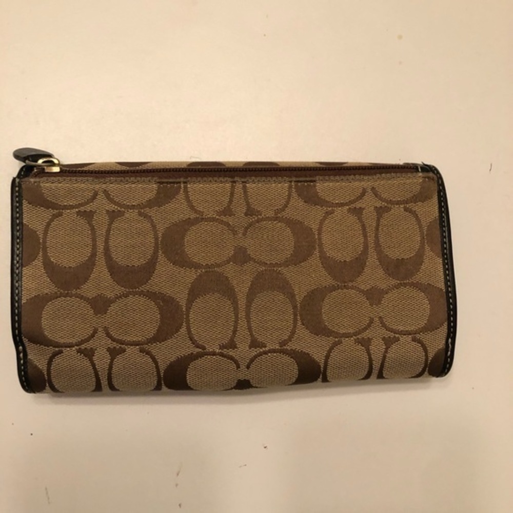 Coach legacy 65th anniversary brown sig leather checkbook wallet turnlock - Picture 3 of 10